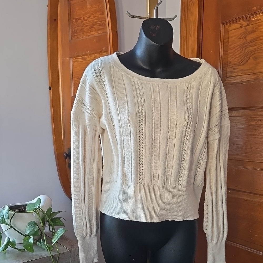 Banana Republic Cotton Cropped Boatneck Sweater